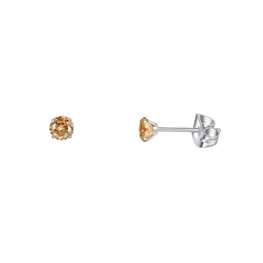 Titanium earrings champagne zirconia