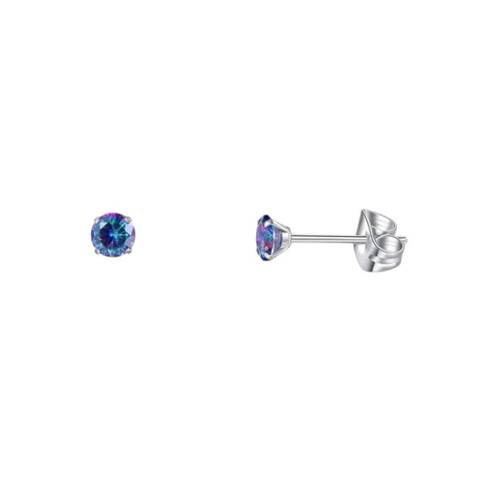 Titanium earrings multicolor zirconia