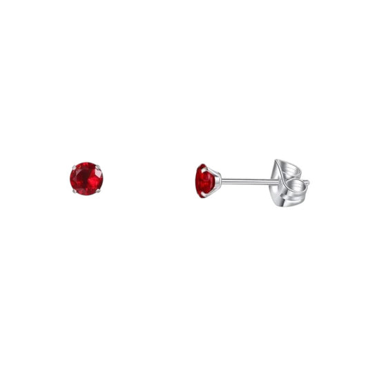 Titanium earrings zirconia red