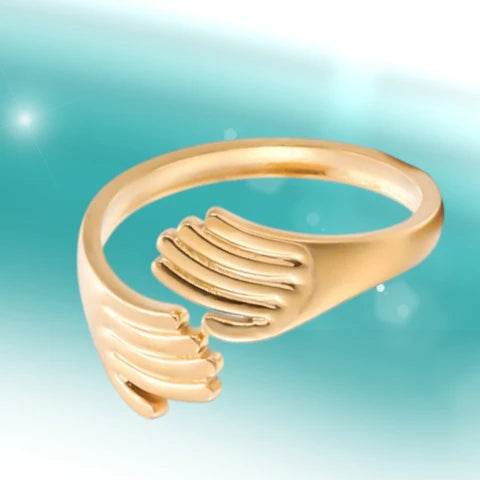 Stainless Steel Women's Ring Adjustable - 2 Hands - One Size