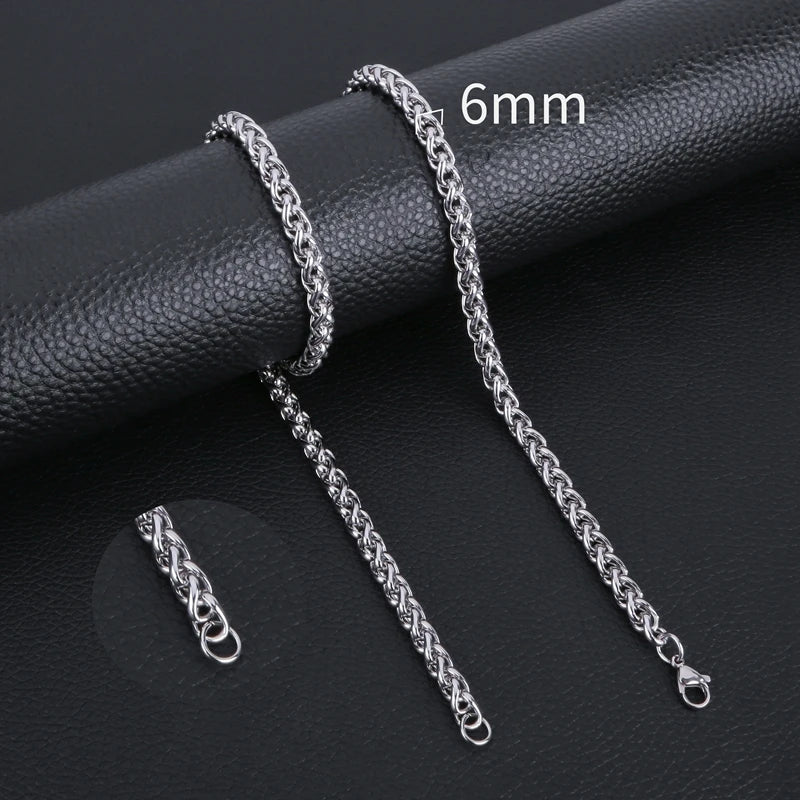 Foxtail Necklace Stainless Steel 65 cm – 6 mm