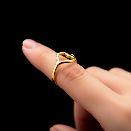 Open Ring RVS met Hartje (13 mm)