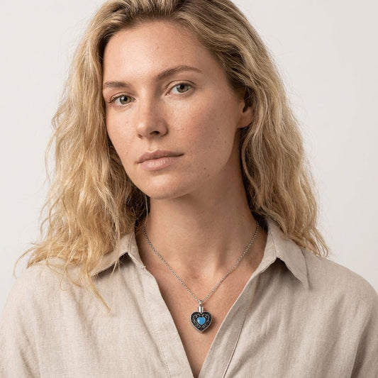 Keltisch hart as - hanger staal blauw emaille 3cm - Aramat Jewels - Gedenkhangers - cadeautip