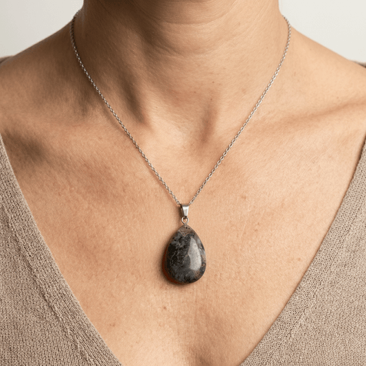 Labradoriet Druppel Hanger natuursteen - Aramat Jewels - Hangers - cadeautip