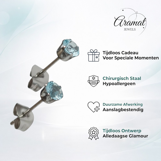 Boucles d'oreilles en zircon bleu clair