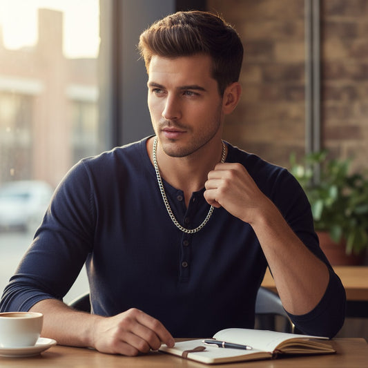 Modern Silver-Colored Gourmet Necklace Stainless Steel