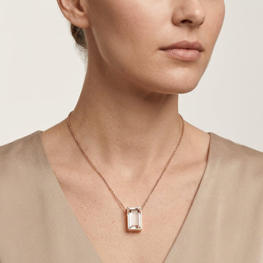 Mini Ashanger Rechthoek met Zirkonia - Rosékleur - Aramat Jewels - Gedenkhangers - cadeautip