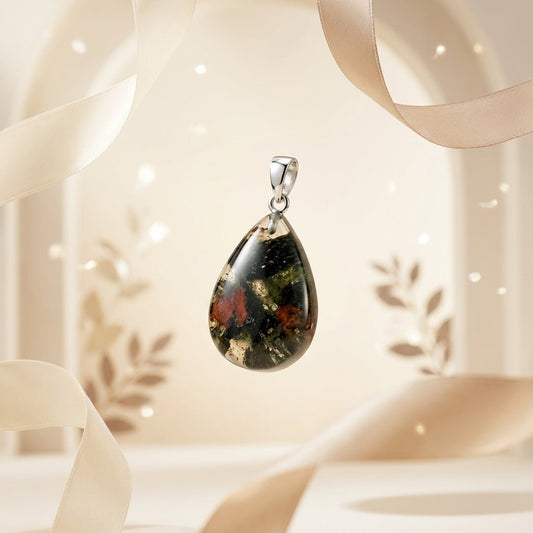 Natuursteen hanger druppel jaspis - Aramat Jewels - Hangers - cadeautip