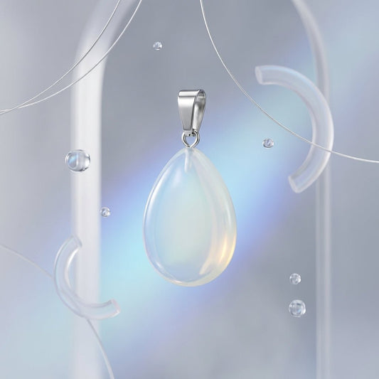 Natuursteen Hanger druppel opaliet - Aramat Jewels - Hangers - cadeautip