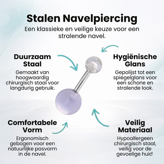 Piercing au nombril élégant en acrylique transparent