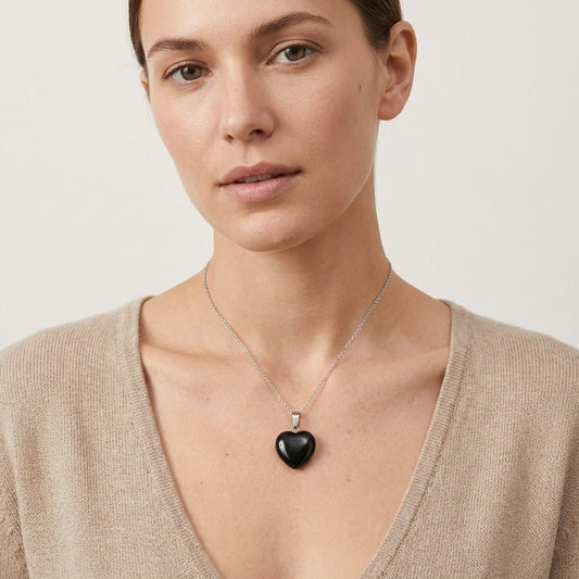Obsidiaan Hartjes Hanger natuursteen - Aramat Jewels - Hangers - cadeautip