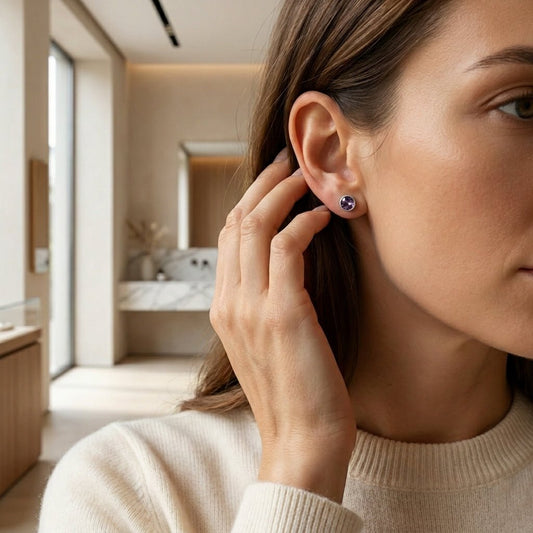 Oorstuds – Staal Kristal Licht Paars Zilverkleur (5mm) - Aramat Jewels - Oorbellen - cadeautip