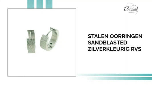 Stalen Oorringen Sandblasted Zilverkleurig RVS by@Outfy