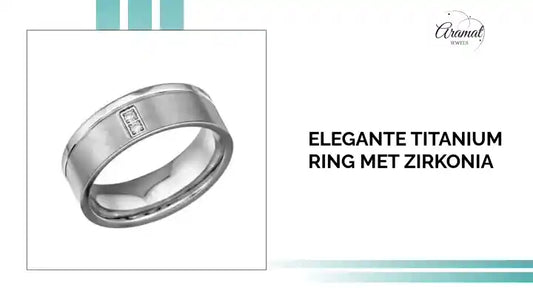 Elegante Titanium Ring met Zirkonia by@Outfy