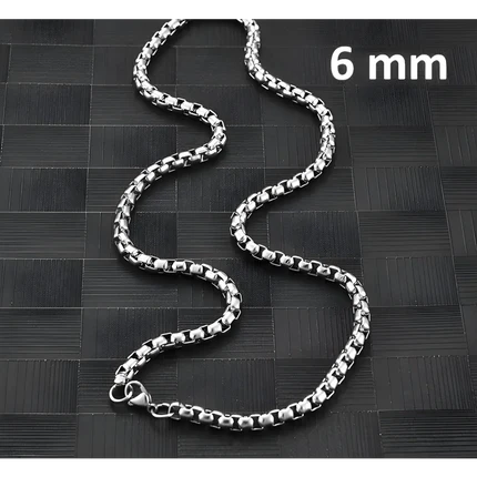 Jasseron Necklace Stainless Steel 55 cm – 6 mm