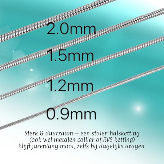 Stainless Steel Snake Chain Silver Color 45-60cm - Flexible Link Chain Women