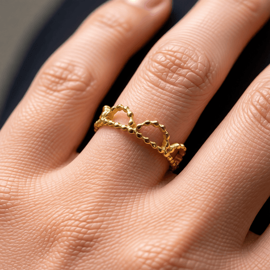 Stalen Damesring - Halve Maantjes - Verstelbaar - 5mm - RVS - Aramat Jewels - Ringen - cadeautip