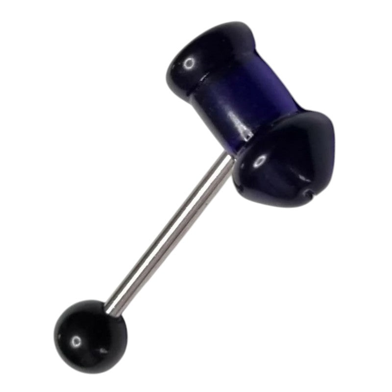 Steel Tongue Piercing with Acrylic Penis - Dark Aramat Jewels Steel Tongue Piercing with Acrylic Penis - Dark Aramat Jewels