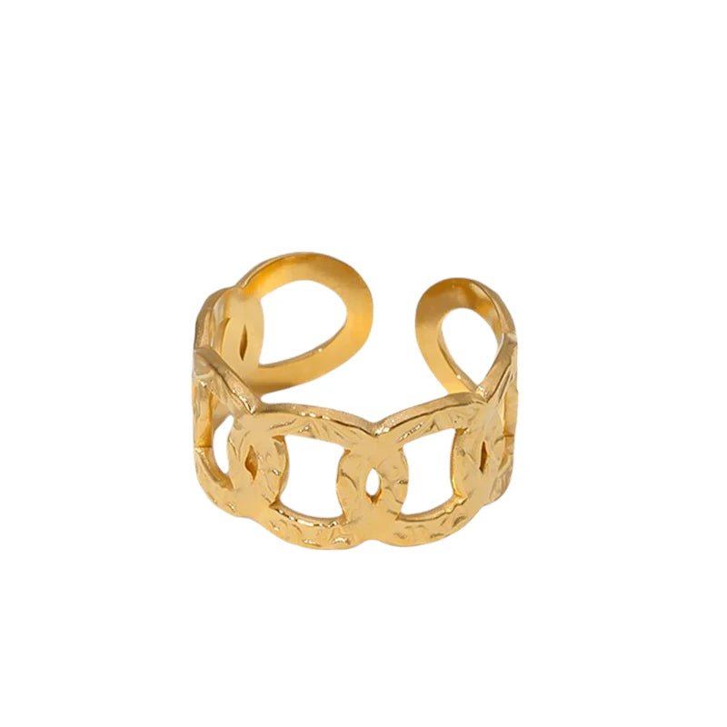 Stalen Verstelbare Open Ring - Bewerkte Schakels - 10mm - ring255 - 161803 - Ringen kopen