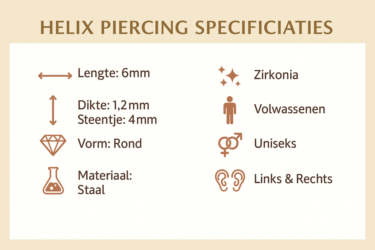 Tragus Helix Piercing โ Zilverkleur โ AB Zirkonia (4mm) - Aramat Jewels - Piercings - cadeautip