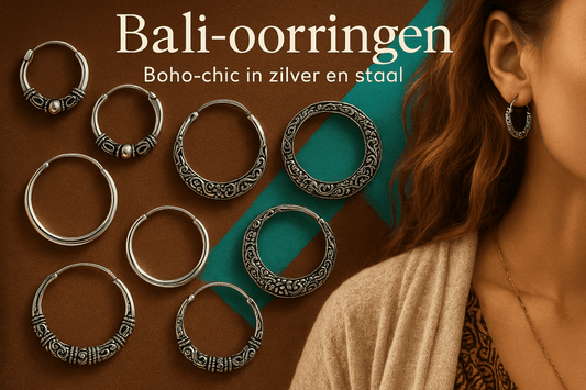 Bali-oorringen boho-chic zilver en staal van Aramat Jewels