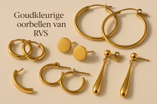Wat zijn goudkleurige oorbellen van RVS?