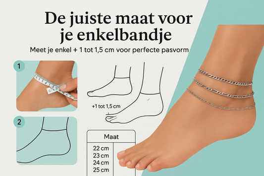 Enkelbandje maten meten maattabel Aramat Jewels