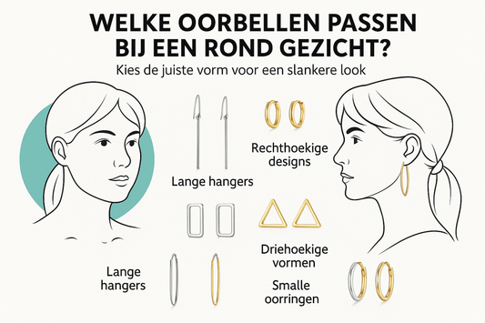 Oorbellen voor een rond gezicht langwerpige creolen drops Aramat Jewels