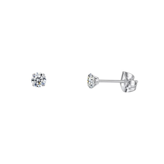 Elegant Titanium Earrings With Transparent Zirconia