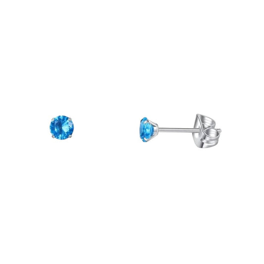 Titanium Earrings - Light Blue Zirconia