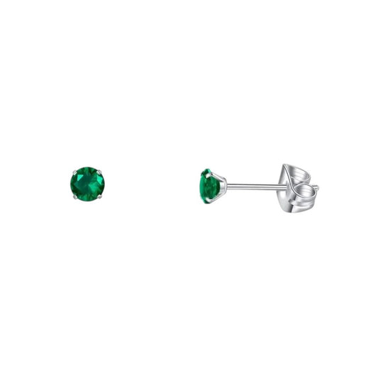Titanium Earrings With Zirconia Green