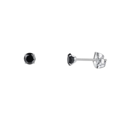 Boucles d'oreilles en titane avec zircon noir