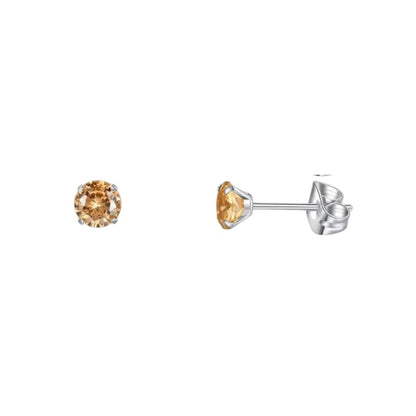 Titanium earrings champagne zirconia