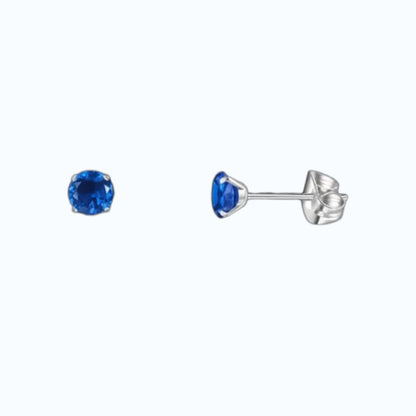 Titanium Earrings with Dark Blue Zirconia