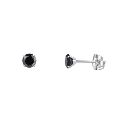 Boucles d'oreilles en titane avec zircon noir