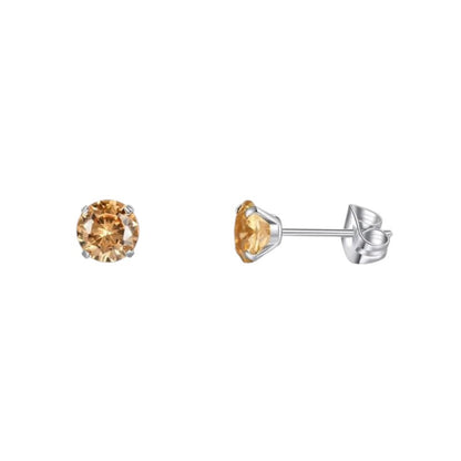 Titanium earrings champagne zirconia
