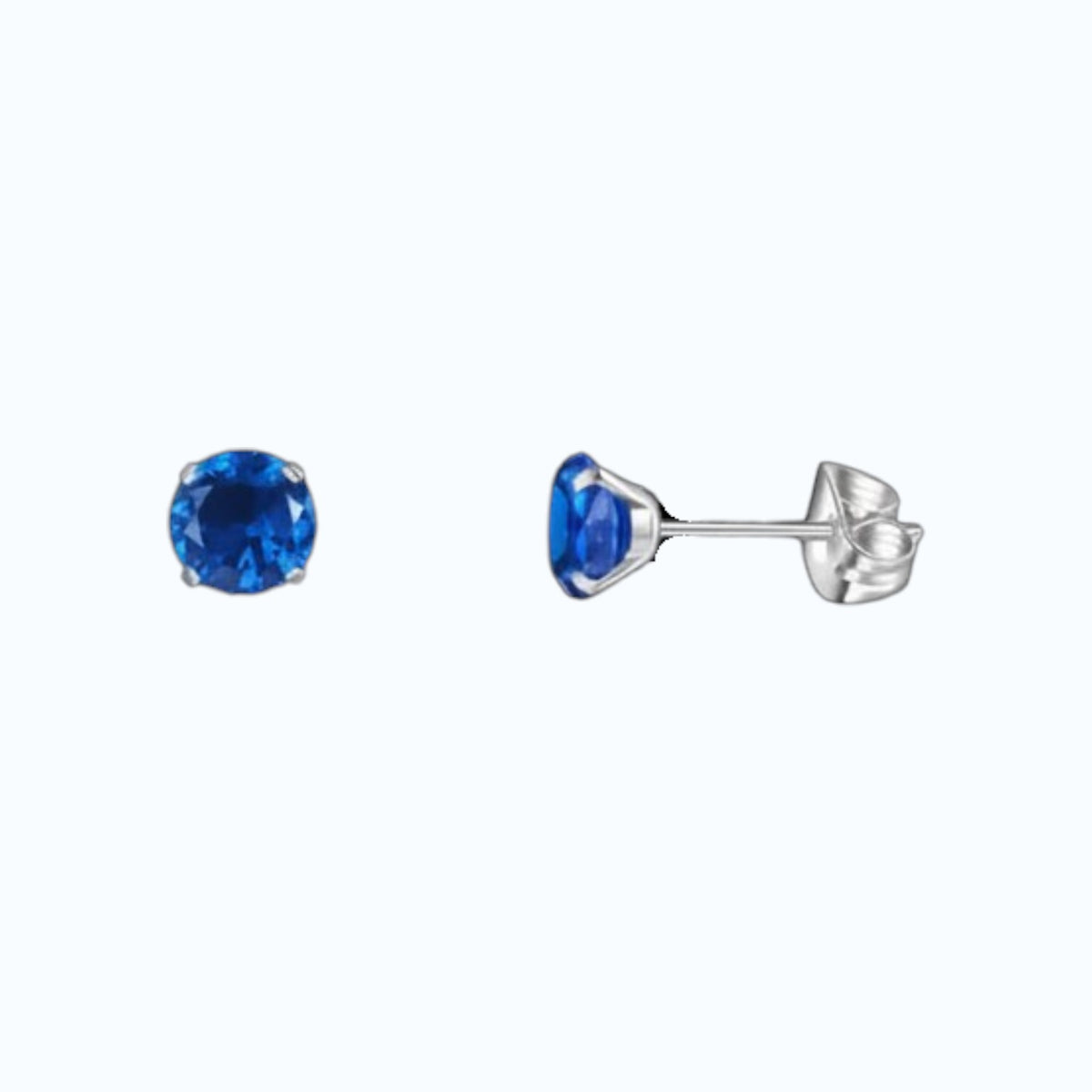 Titanium Earrings with Dark Blue Zirconia