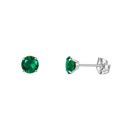 Boucles d'oreilles en titane avec zircon vert