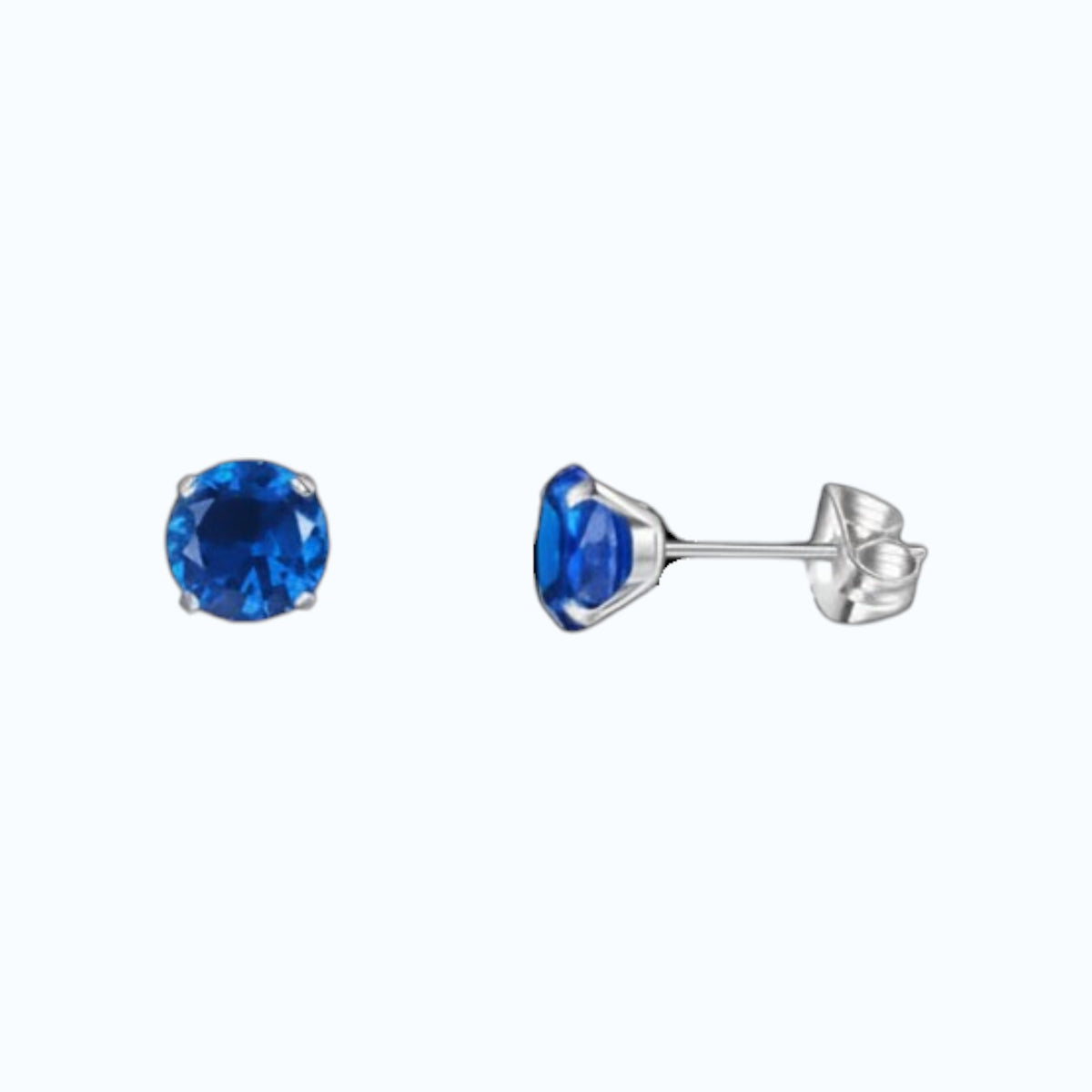 Titanium Earrings with Dark Blue Zirconia