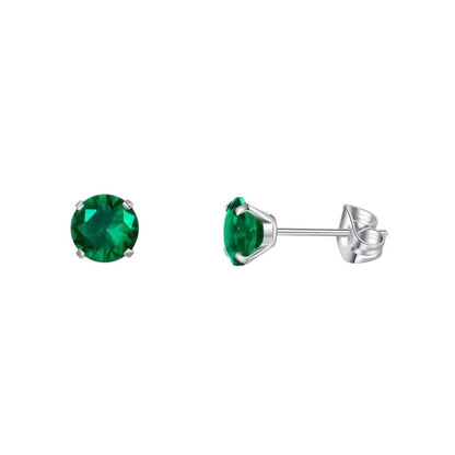 Boucles d'oreilles en titane avec zircon vert