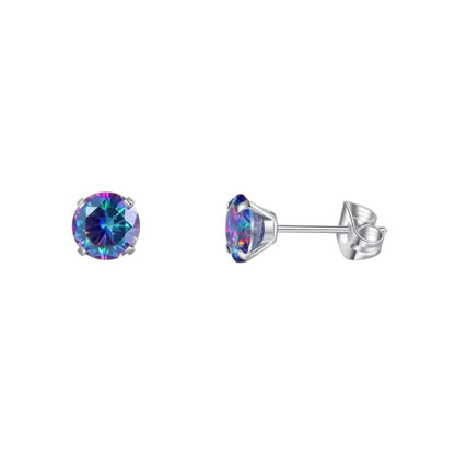 Titanium earrings multicolor zirconia