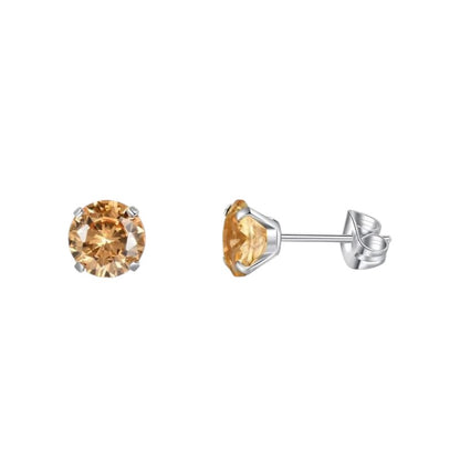 Titanium earrings champagne zirconia