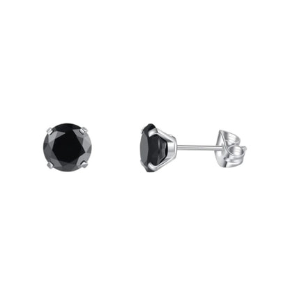 Boucles d'oreilles en titane avec zircon noir