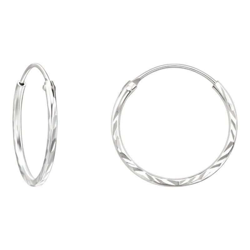 925 Zilveren Bewerkte Oorringen 20x1mm - oor1725 - 15041 - Oorringen kopen# - 1mm - 20mm