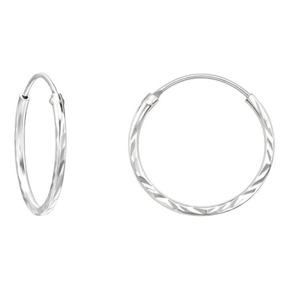 925 Zilveren Bewerkte Oorringen 20x1mm - oor1725 - 15041 - Oorringen kopen# - 1mm - 20mm