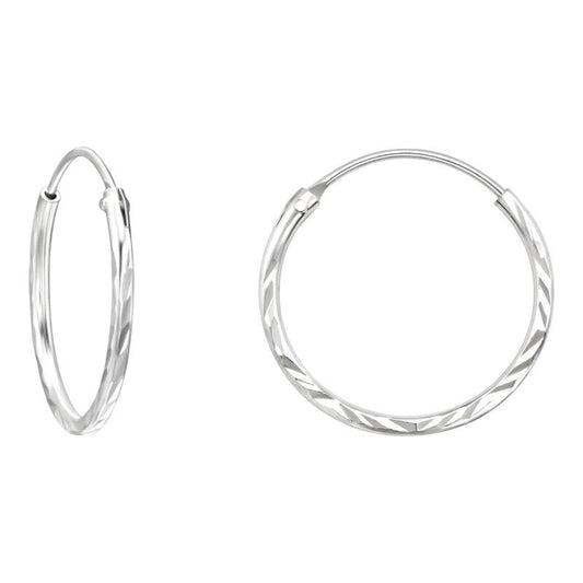 925 Zilveren Bewerkte Oorringen 20x1mm - oor1725 - 15041 - Oorringen kopen# - 1mm - 20mm