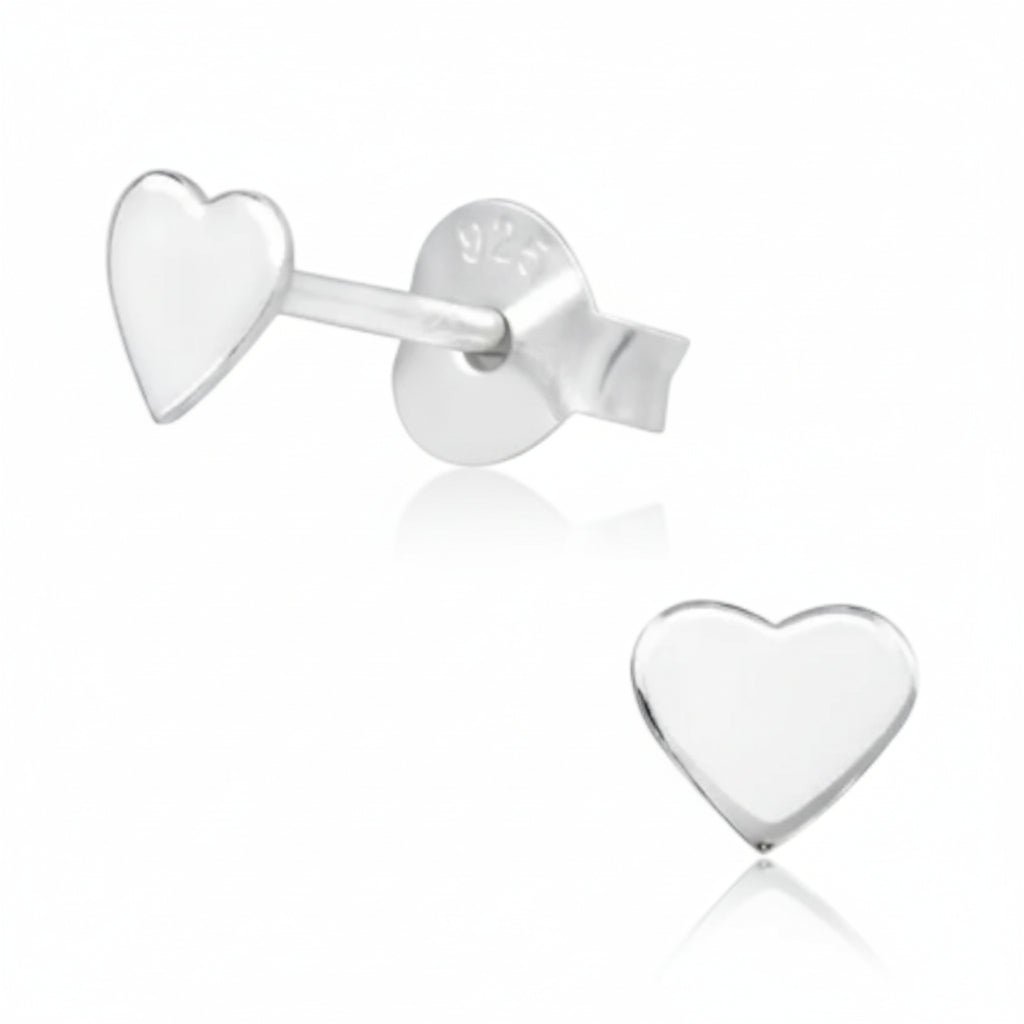 925 Zilveren Hartjes Oorbellen - 4 mm - Glad - Aramat Jewels - Oorbellen - cadeautip