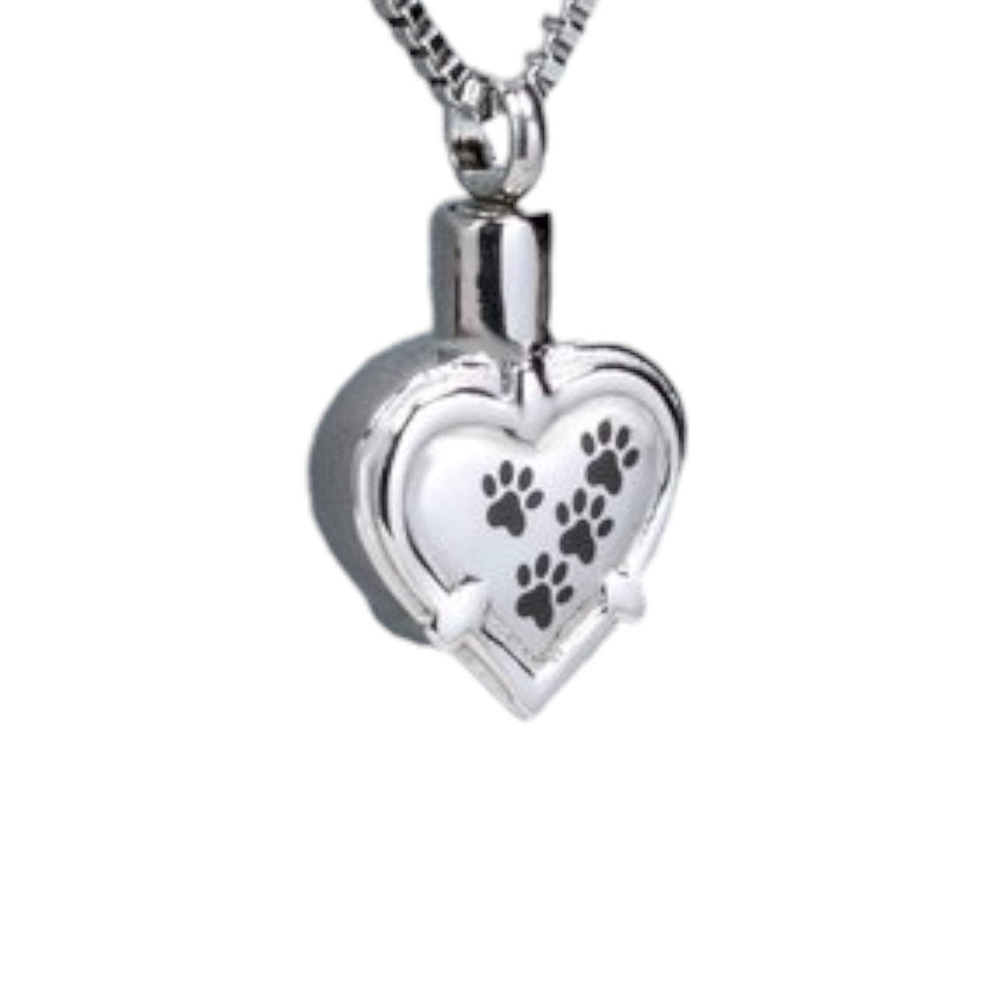 Pendentif empreinte de patte en forme de cœur – Réconfort et souvenir