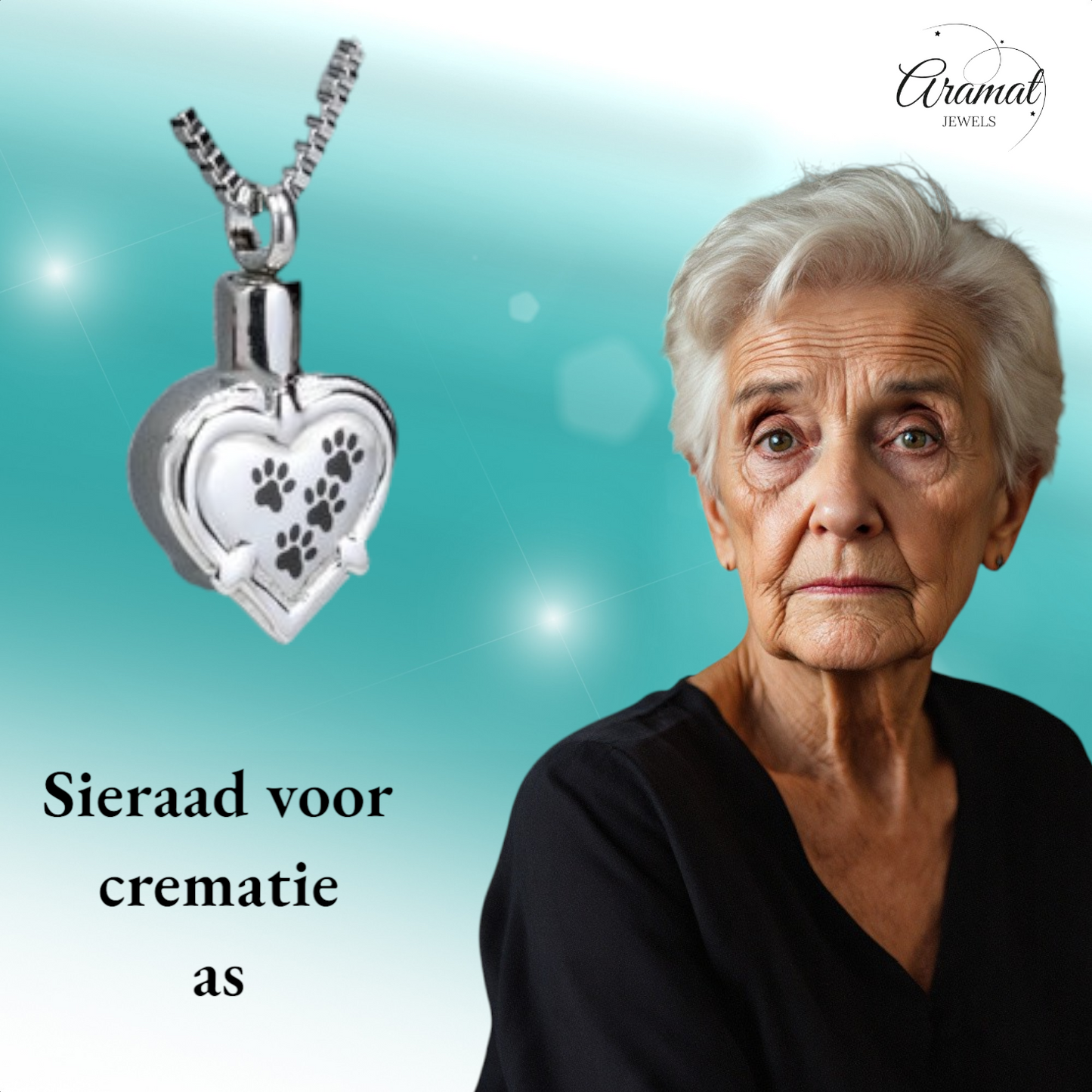Pendentif empreinte de patte en forme de cœur – Réconfort et souvenir