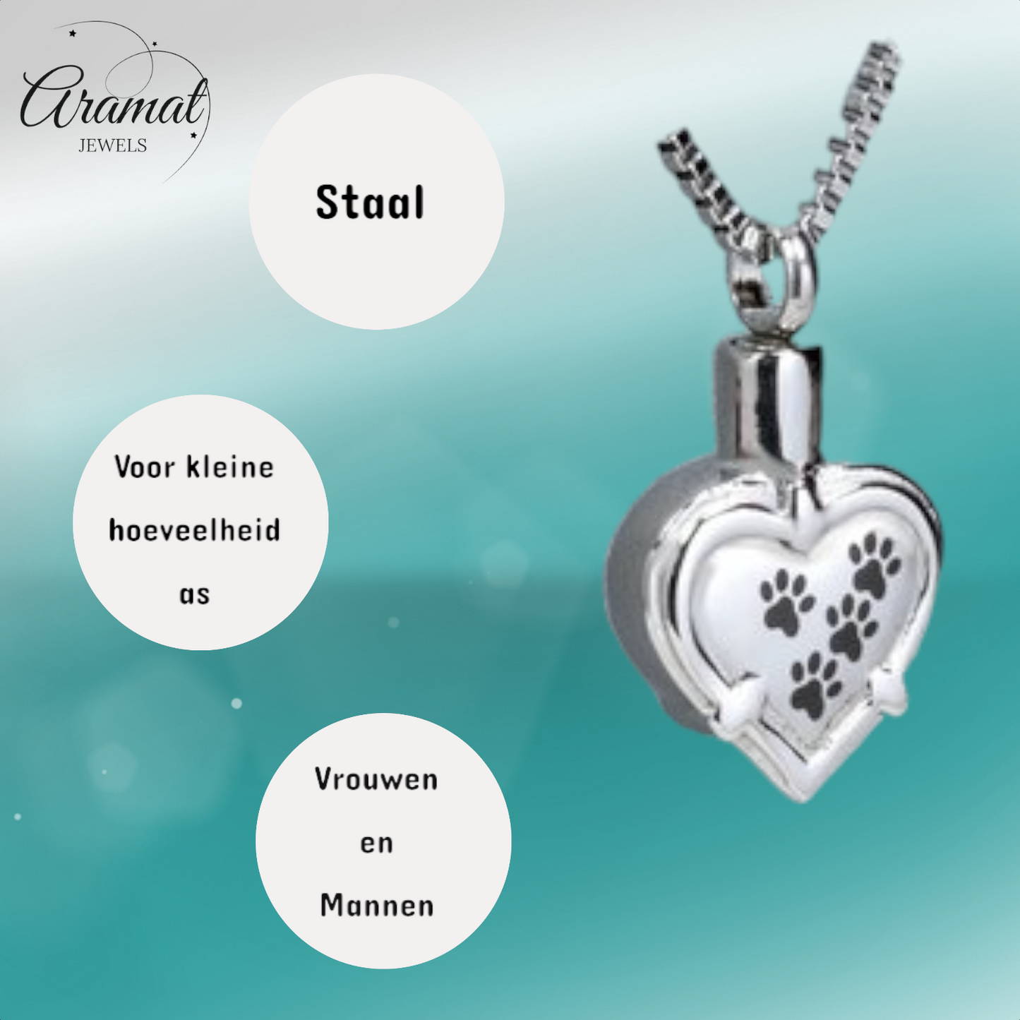 Pendentif empreinte de patte en forme de cœur – Réconfort et souvenir